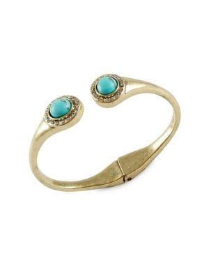 Lucky Brand Boxed Goldtone Circle-stone Cuff