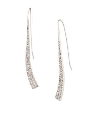 Lauren Ralph Lauren Pave Crystal Curved Linear Earrings
