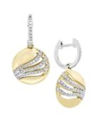 Effy D'oro Diamond And 14k Yellow Gold Drop Earrings