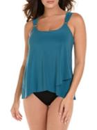 Miraclesuit Ring-strap Ruffle Swim Top