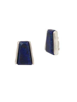Robert Lee Morris Collection Blue Note Lapis Crystal Clip-on Earrings