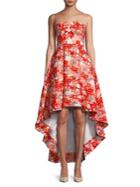 Cmeo Collective Floral-print Strapless Hi-lo Gown