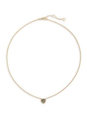 Sole Society Goldtone & Labradorite Triangle Stone Pendant Necklace