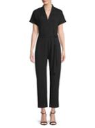 H Halston V-neck Self-tie Jumpsuit