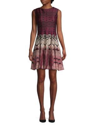 Gabby Skye Printed Fit-&-flare Dress