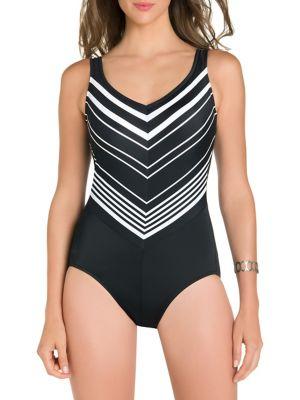 Active Spirit Cheveron One-piece Swimsuit