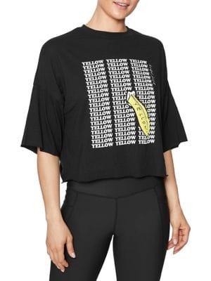 Betsey Johnson Yellow Banana Raw Edge Tee