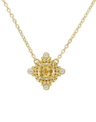 Ripka Angelica Diamond, Canary Crystal And 14k Yellow Gold Pendant Necklace