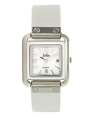 Jolie Ladies' White Patent Leather Square Watch