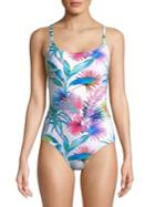 Tommy Bahama Printed Lace-back One-piece Swimsuit