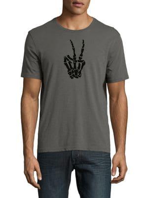 John Varvatos Star U.s.a. Skeleton Peace Sign Graphic Tee