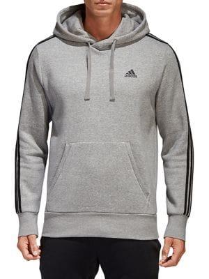 Adidas Classics Three-stripe Hooded Fleece Pullover