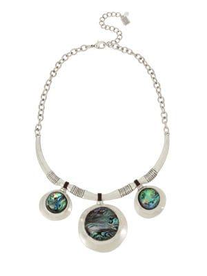 Robert Lee Morris Collection Abalone Disc Drop Necklace