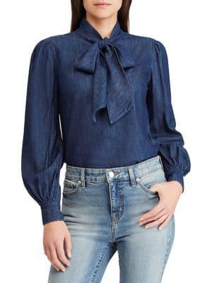 Lauren Ralph Lauren Necktie Denim Shirt