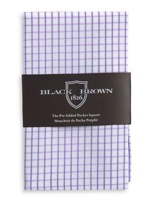 Black Brown Ferrier Grid Pocket Square