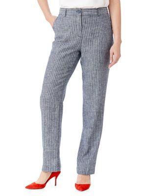 Olsen Mona Striped Linen Pants