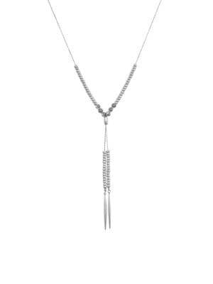 Lucky Brand Silvertone Beaded Y-necklace