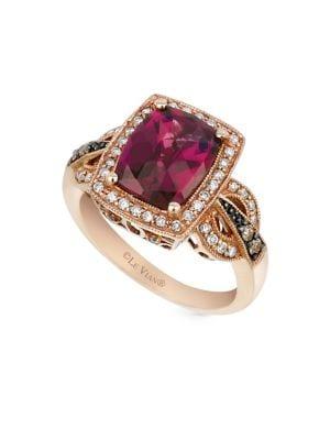 Le Vian 14k Strawberry Gold? Vanilla Diamond? Chocolate Diamond? And Raspberry Rhodolite? Ring