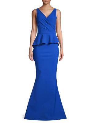 Chiara Boni La Petite Robe Peplum Mermaid Gown