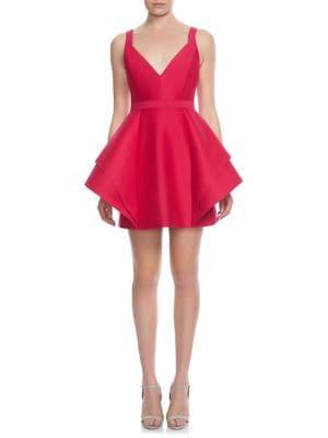Halston Heritage Flounce Skirt Dress