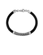 Effy Sterling Silver And Leather Braided Bracelet