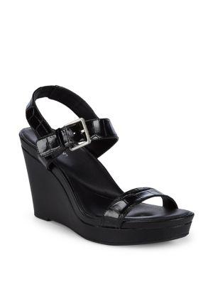 Calvin Klein Jacie Leather Wedge Sandals