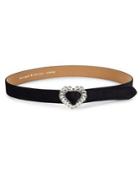 Kate Spade New York Rhinestone Heart Buckle Belt