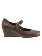 Trotters Willow Leather Wedge Mary Janes
