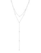 Crislu Dby Silhouette Adjustable Layered Sterling Silver Y-necklace