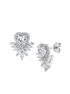 Lord & Taylor Rhodium-plated Sterling Silver & Crystal Marquise Heart Stud Earrings