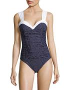 Miraclesuit Polka Dotted One-piece Swimsuit