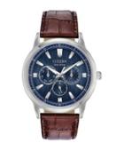 Citizen Corso Stainless Steel Eco-drive Leather-strap Watch
