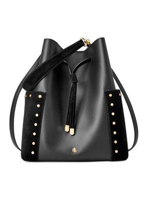 Lauren Ralph Lauren Medium Leather Drawstring Bag