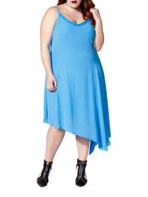 Mblm Plus Plus Sleeveless Crepe Asymmetric Dress