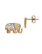Lord & Taylor 14k Gold Elephant Stud Earrings