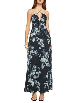 Bcbgmaxazria Silhouette Floral Sleeveless Maxi Dress