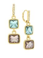 Cole Haan Colorful Crystal Double Drop Earrings