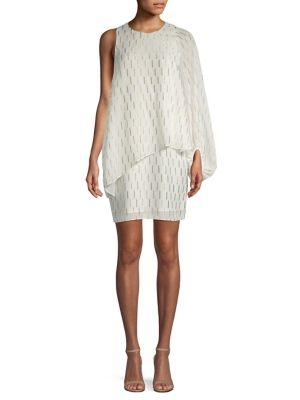 Laundry By Shelli Segal Asymmetrical Cape Popover Dress