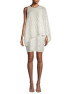 Laundry By Shelli Segal Asymmetrical Cape Popover Dress