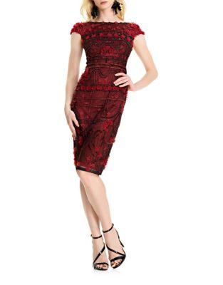Theia Petals Garnet Dress