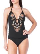 Kenneth Cole Reaction Embroidered Tankini Swim Top