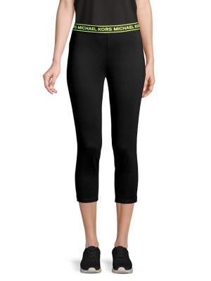 Michael Michael Kors Logo Waist Cropped Leggings