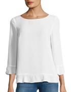 Lord & Taylor Ruffled Trim Blouse