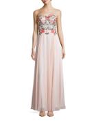 Xscape Embroidered Sweetheart-neck Gown