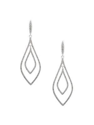 Lauren Ralph Lauren Silvertone Orbital Crystal Earrings