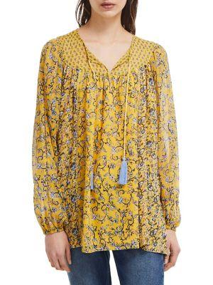 French Connection Savanna Sheer Printed Blouse