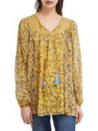 French Connection Savanna Sheer Printed Blouse