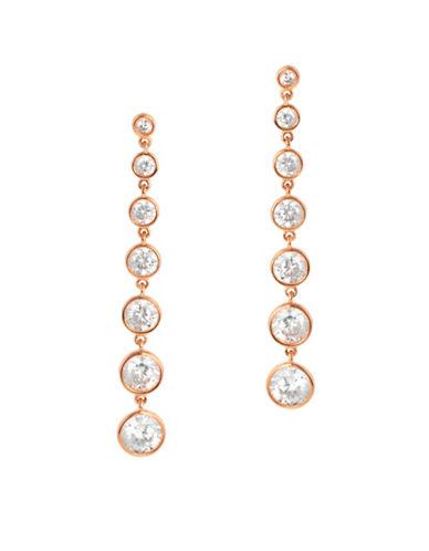 Crislu Cubic Zirconia And 18k Rose Gold-plated Sterling Silver Drop Earrings
