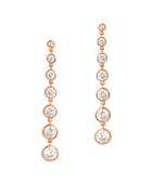 Crislu Cubic Zirconia And 18k Rose Gold-plated Sterling Silver Drop Earrings
