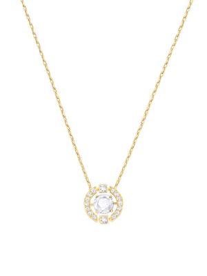 Swarovski Sparkling Dancing Crystal 23k Goldplated Pendant Necklace